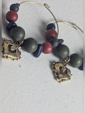 🔹(3for$20)🔹Vintage ​Boho Hoop Earrings with Ornate Gold Heart Charms